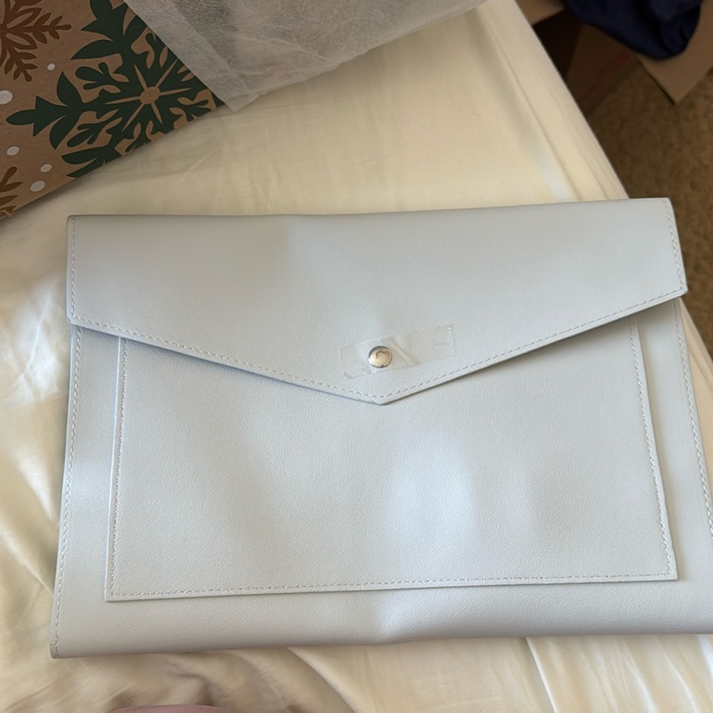 Glass Ladder & Co. Blue Vegan Leather Clutch